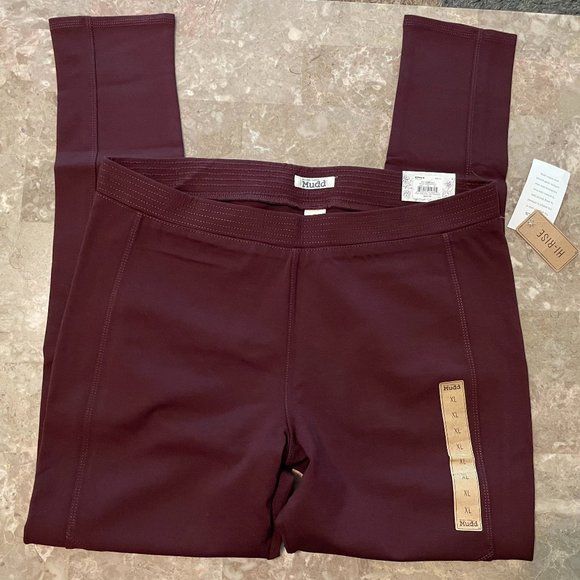NWT - High Rise Mudd Leggings - Size XL (Red/Maroon/Wine color) - Picture 1 of 6